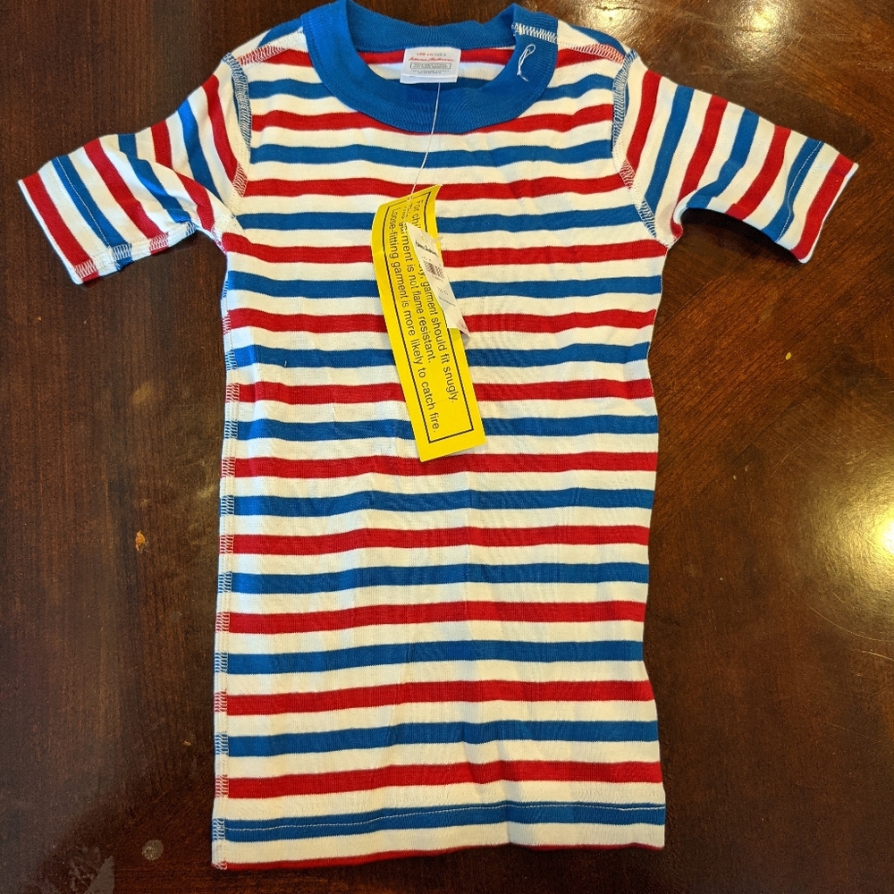 Hanna Andersson Red blue stripe short johns 4 NWT